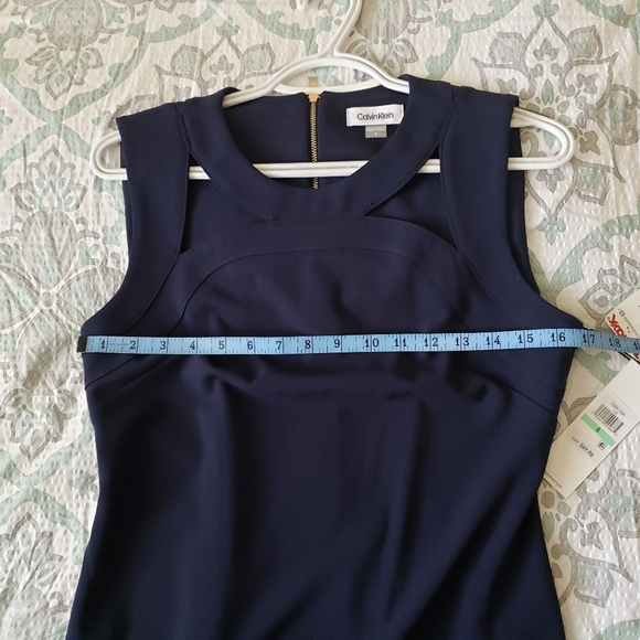 Calvin Klein Navy Blue Sheath Dress NWT SIZE 8 - Picture 12 of 16